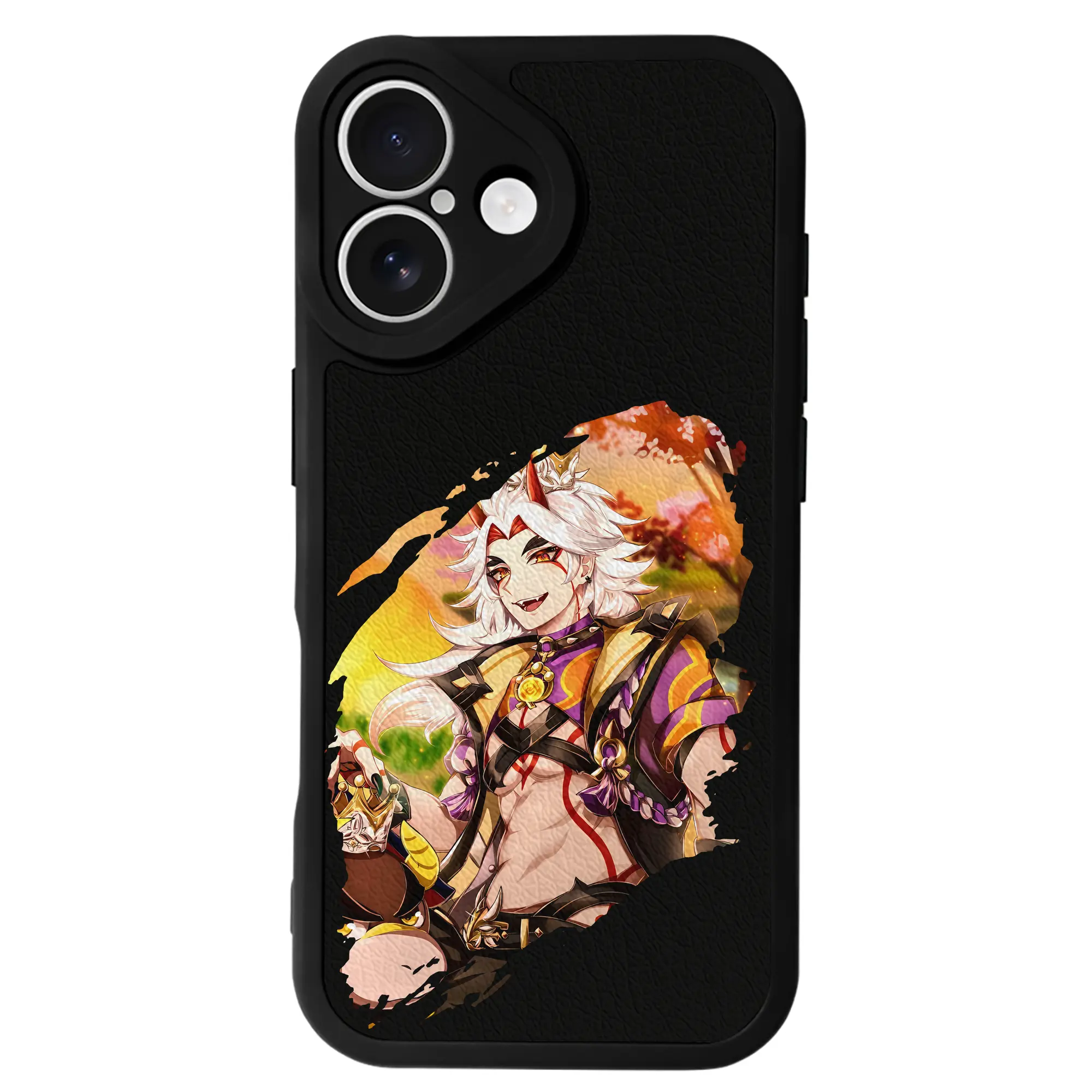 原 神 グッズ 荒瀧 一 斗 - IPhone 16シリーズ対応 ・ シリコンスマホケース ・ レザー調 ・ 高精度フィット ・ 耐衝撃 ・ ワイヤレス充電対応 ・ 精密カット